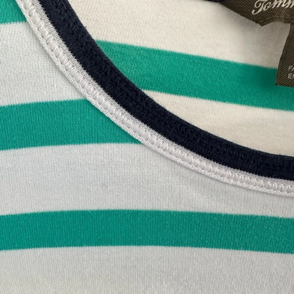 Tommy Bahama Navy, White, and Teal Striped Shirt, size S - Picture 4 of 6